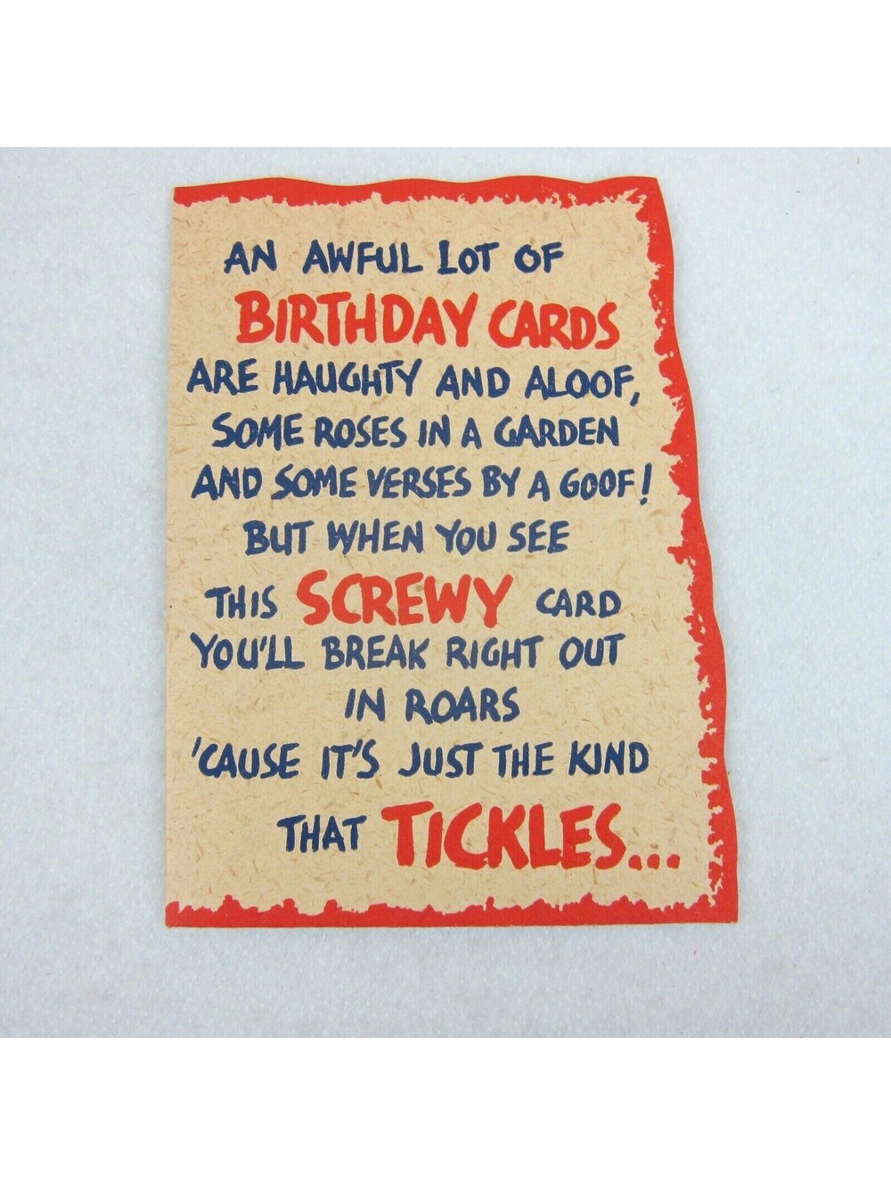 Vintage 1950s Funny Birthday Card Fold Out Flannel Drawers Stanley Dayton USA